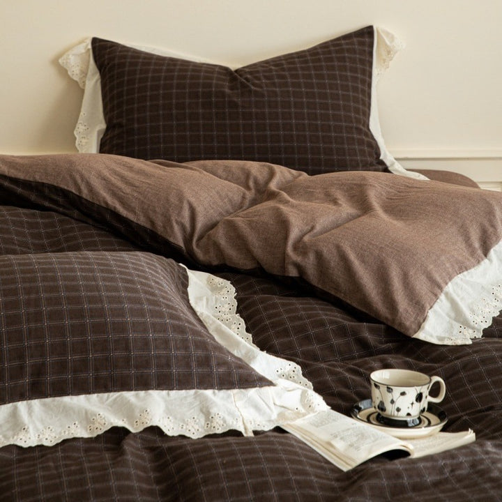 Morning Coffee Tartan Bedding Set