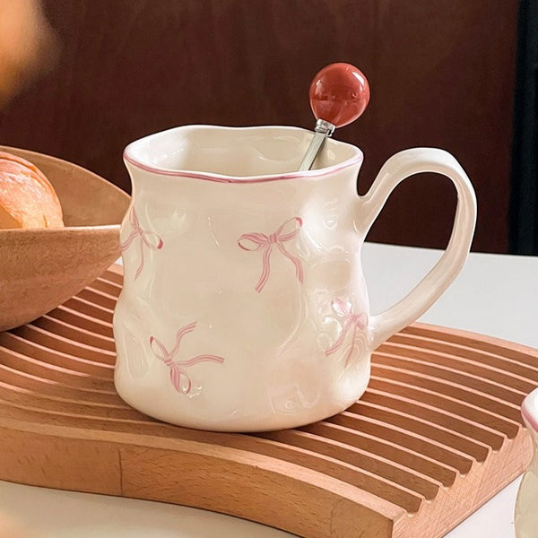 Blush Bow Ruffle Mug