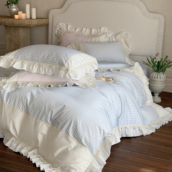 Houndstooth & Sweet Ruffle Bedding Set Collection