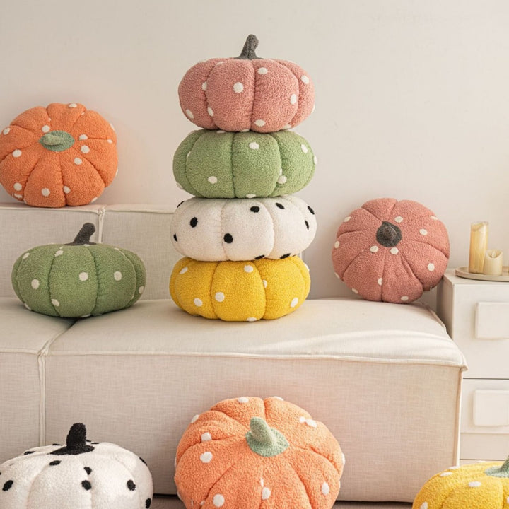 Cottage Pumpkin Dot Pillow