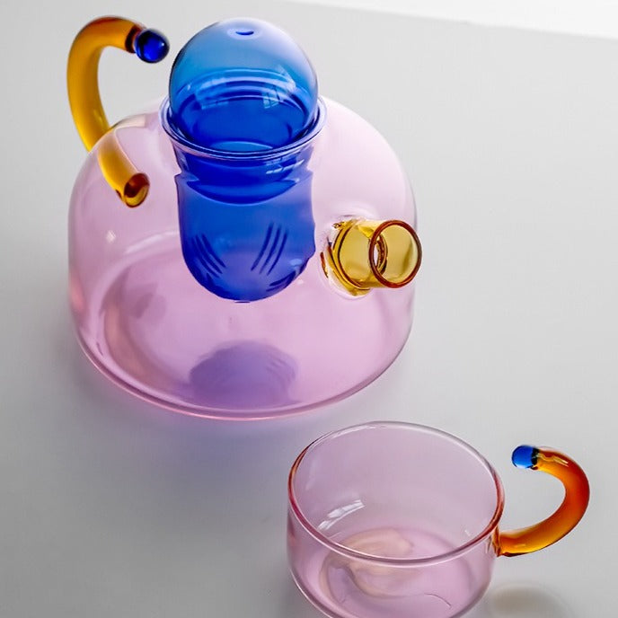 Bubble Pop Glass Teacup & Pot