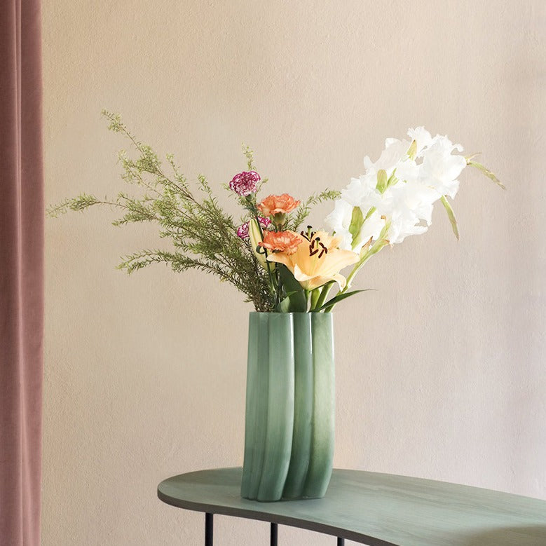 Green Serenity Glass Vase Collection