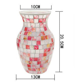 Pink Mosaic Glass Vase