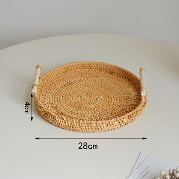 Morning Shore Rattan Tray Set