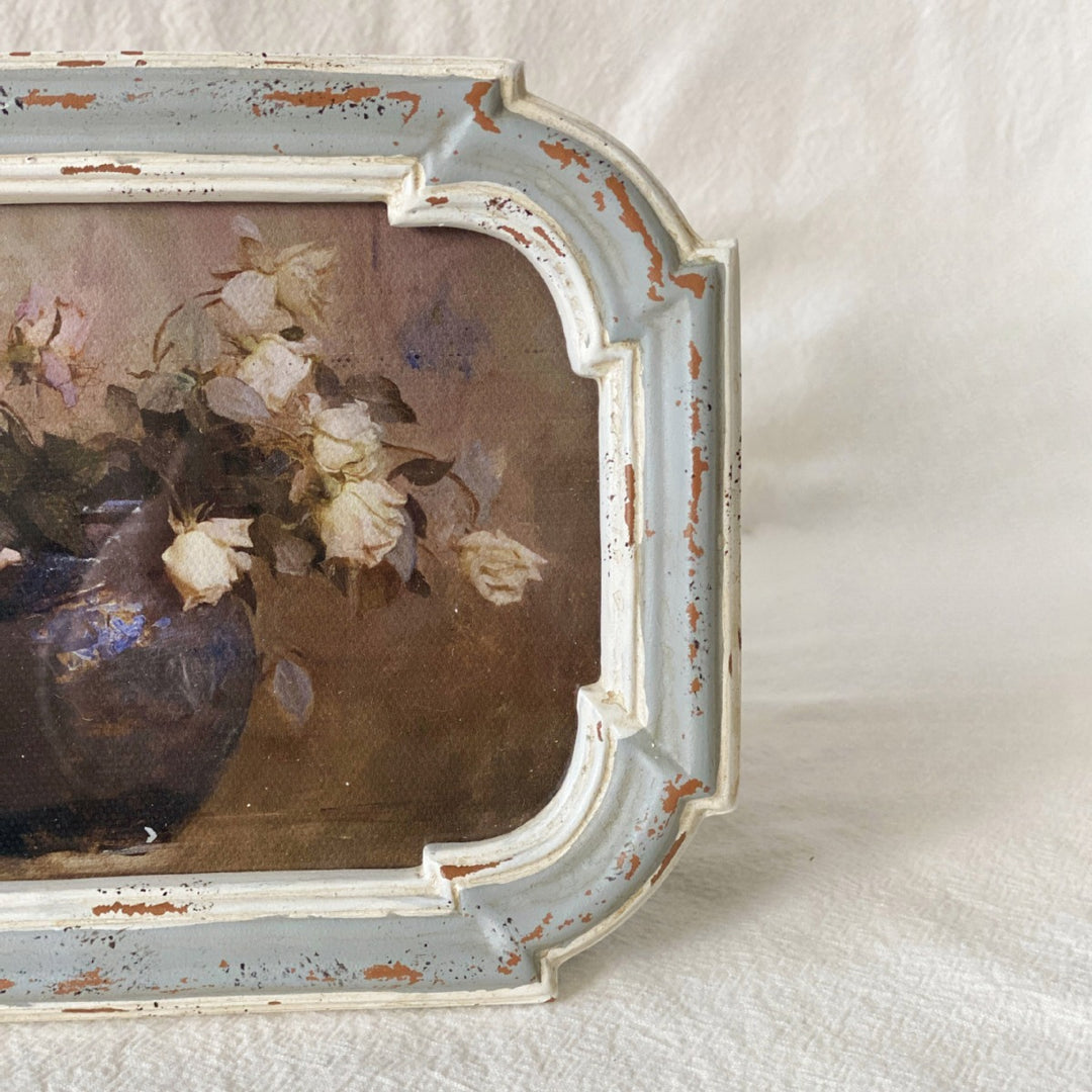 Vintage Chipped Blue & White Frame