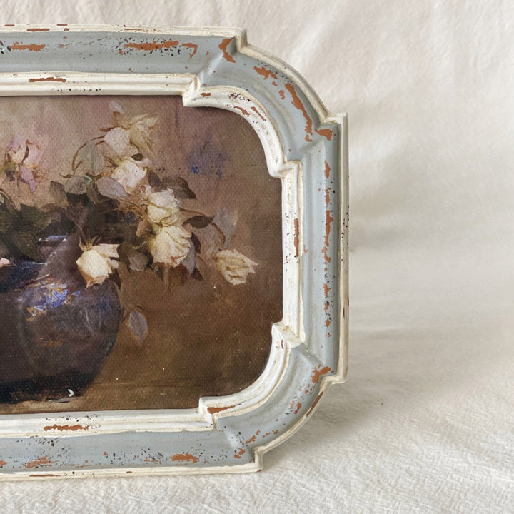 Vintage Chipped Blue & White Frame