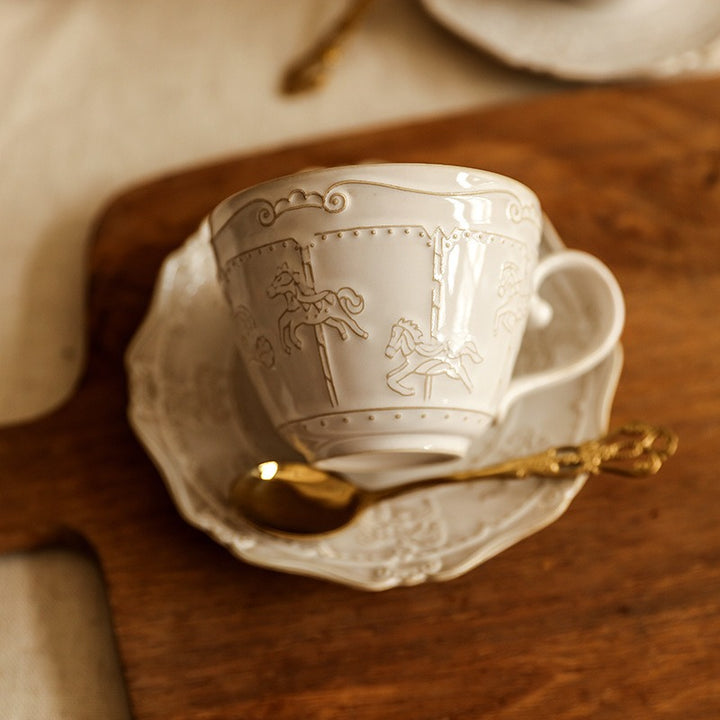 Carousel Dream Embossed Ceramic Cup Set