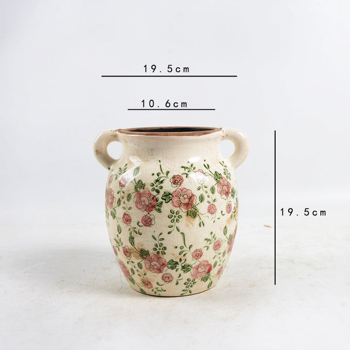 Red Rose Ceramic Vase