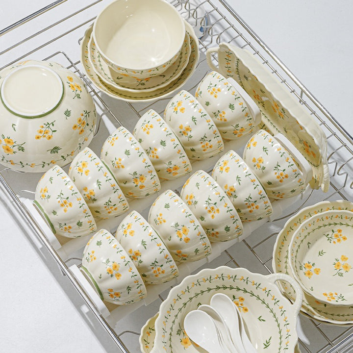 Yellow Garland Ceramic Dining Set