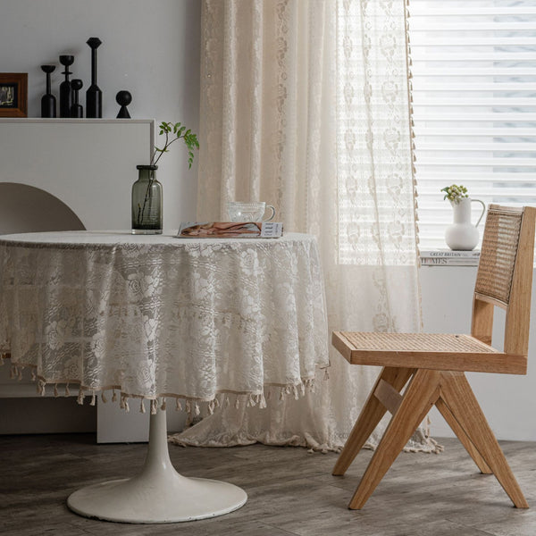 Rose Lace Tassel Curtain