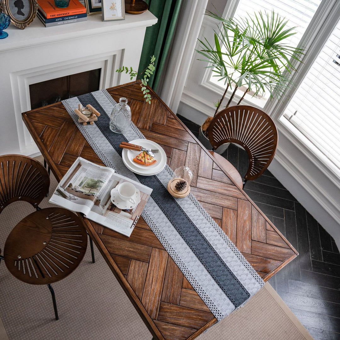Nordic Woven Stripe Table Runner