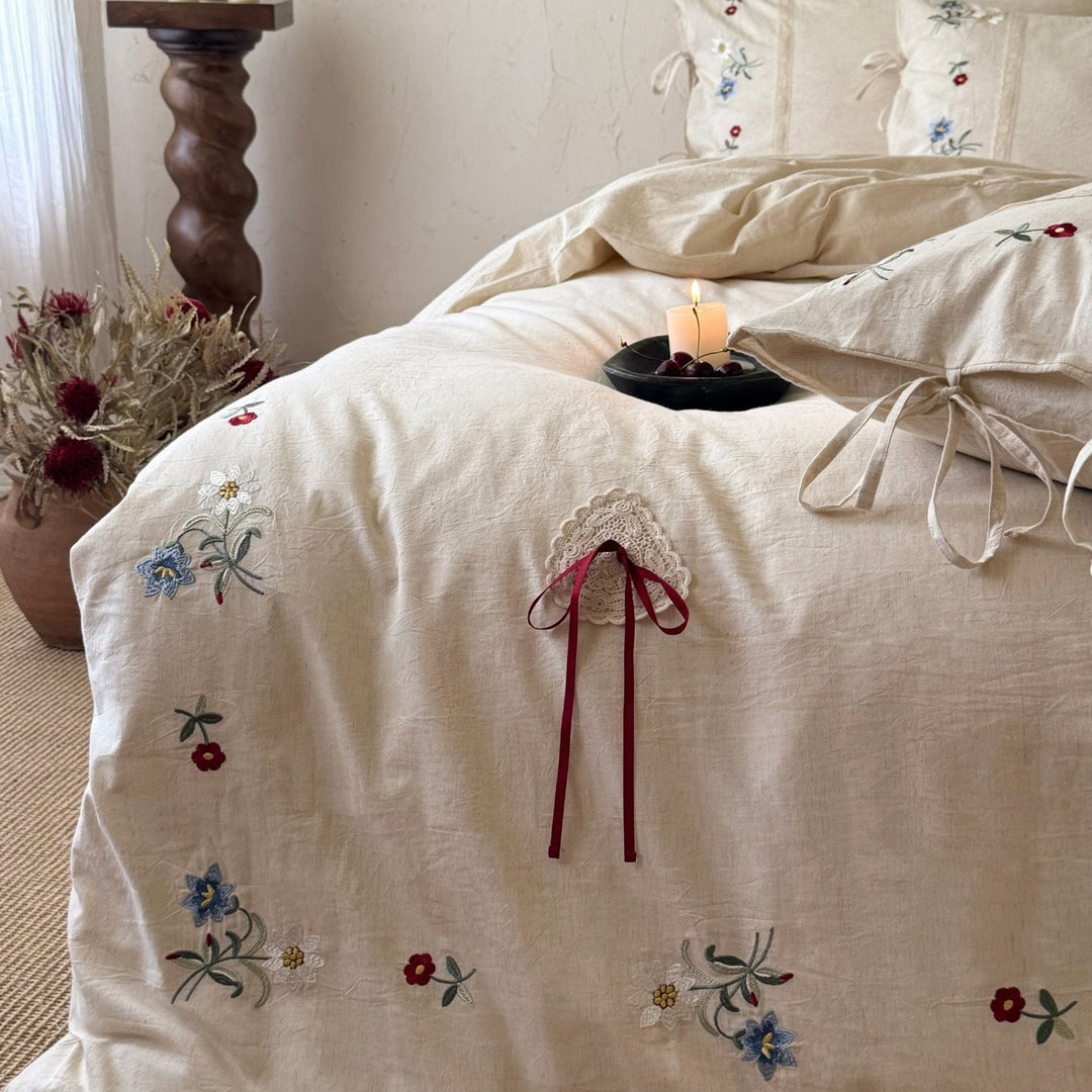 Wildflower Knot Linen Cotton Bedding Set