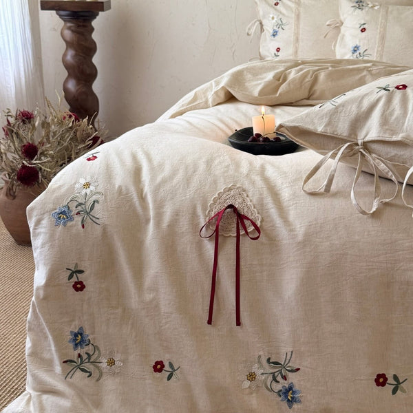 Wildflower Knot Linen Cotton Bedding Set