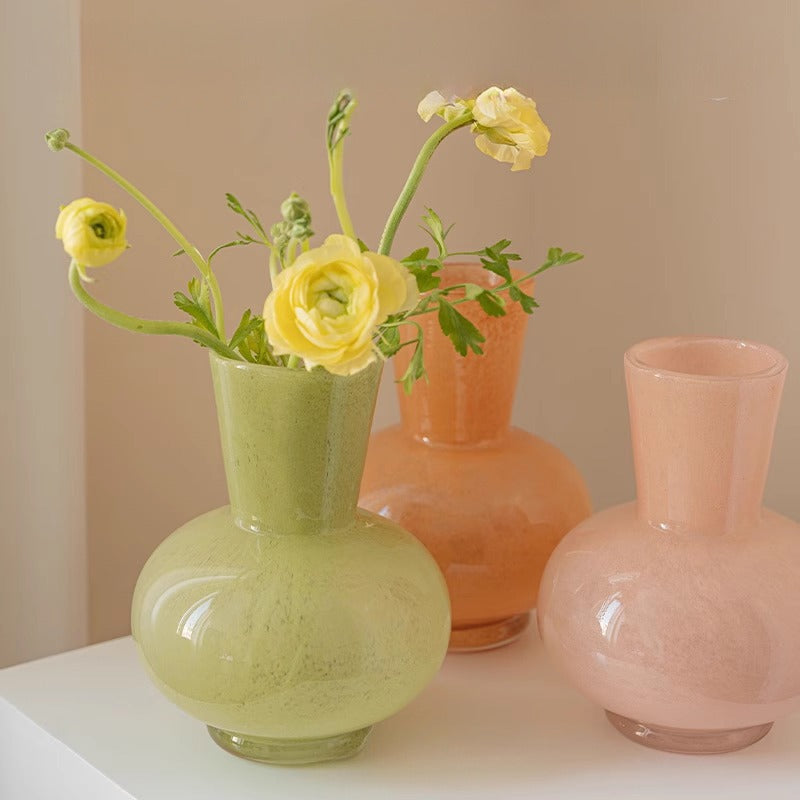 Long Neck Pastel Glass Vase Collection