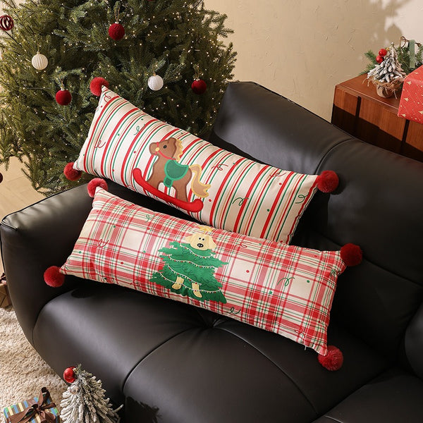 Xmas Pom-Pom Long Cushion