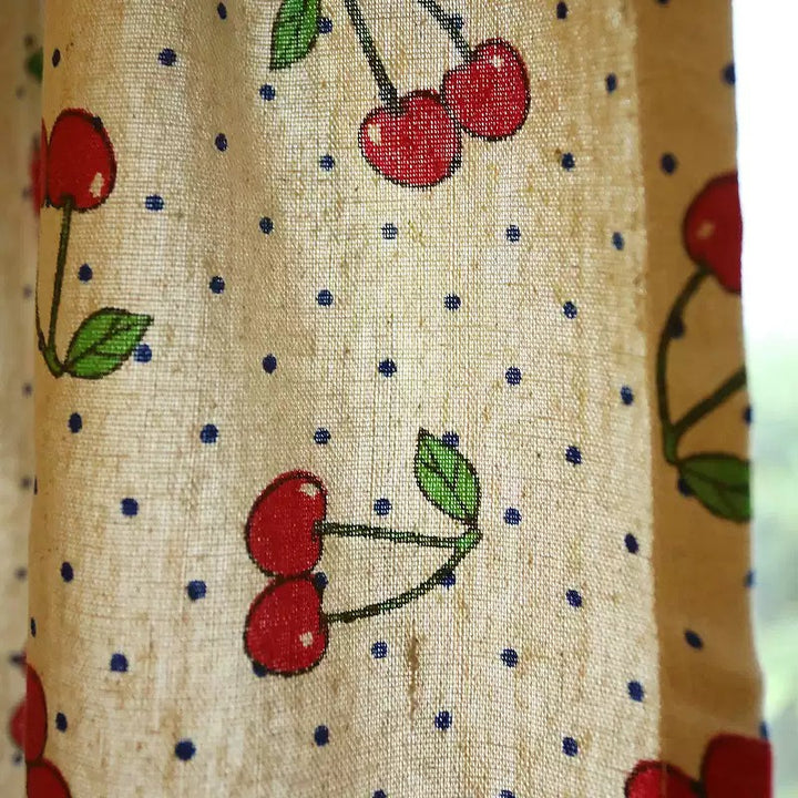 Vintage Cherry Lace Cabinet Curtain