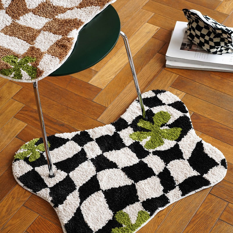 Wavy Checker Lucky Rug