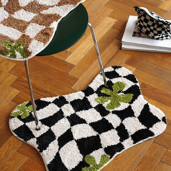 Wavy Checker Lucky Rug