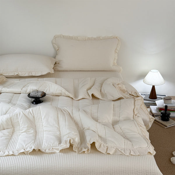 Soft Cream Summer Quilted Blanket