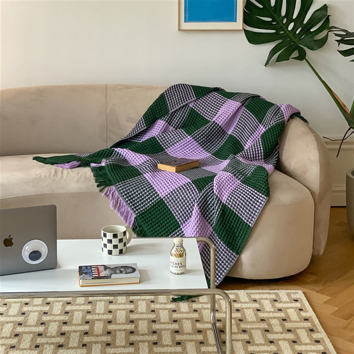 Waffle Checkerboard Plus Blanket Collection