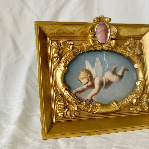 Vintage Gold Mini Mirror Top Frame