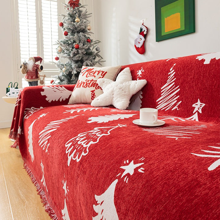 Red Xmas Sofa Cover