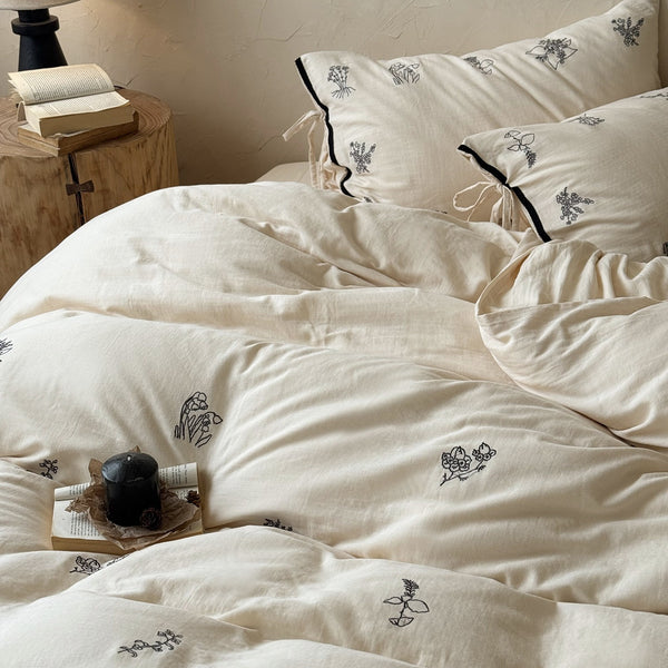 Herb Embroidery Bedding Set