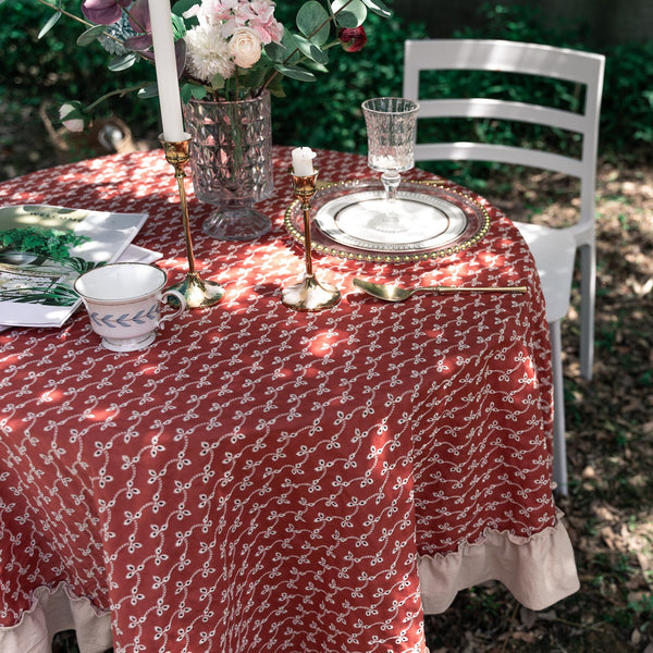 Rustic Ruffle Floral Tablecloth