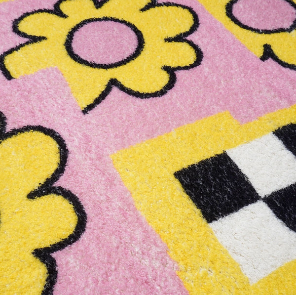 Playful Checkerboard Bath Mat