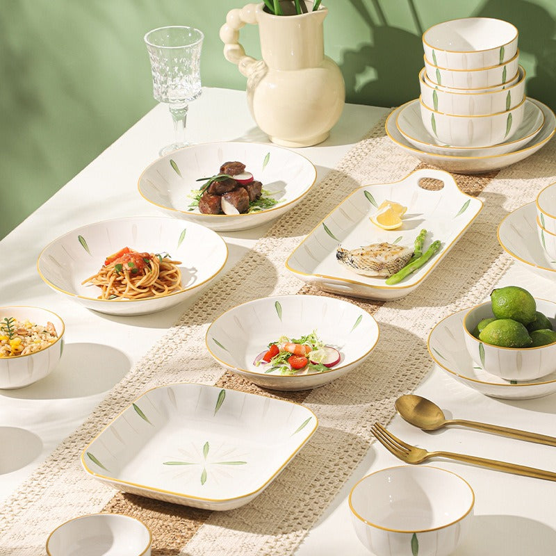 Spring Leaves Dinnerware Set