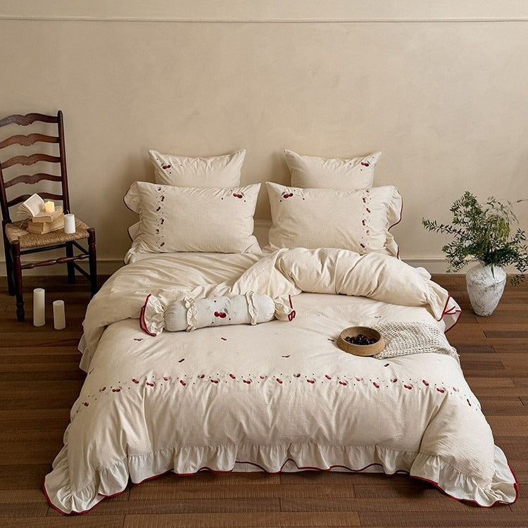Cherry Kiss Ruffle Bedding Set