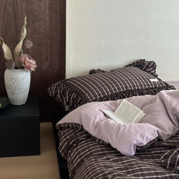 Ruffle Checker Bedding Set
