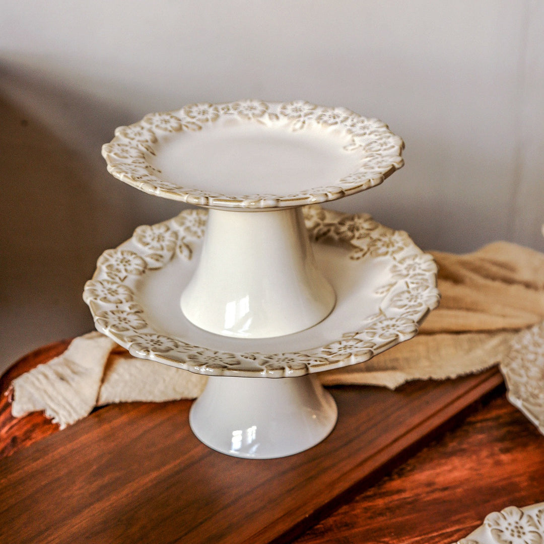Antique Blossom Embossed Cake Stand