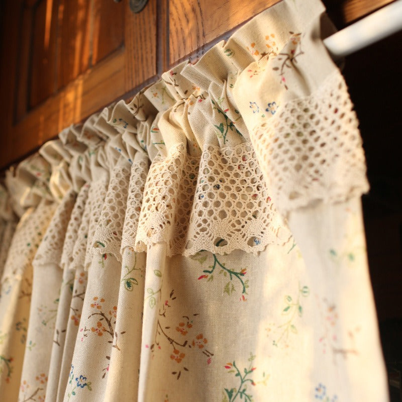 Wild Floral Lace Cabinet Curtain