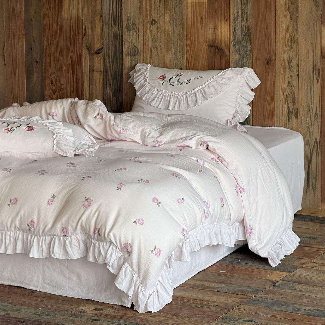 Rose Letter Muslin Bedding Set