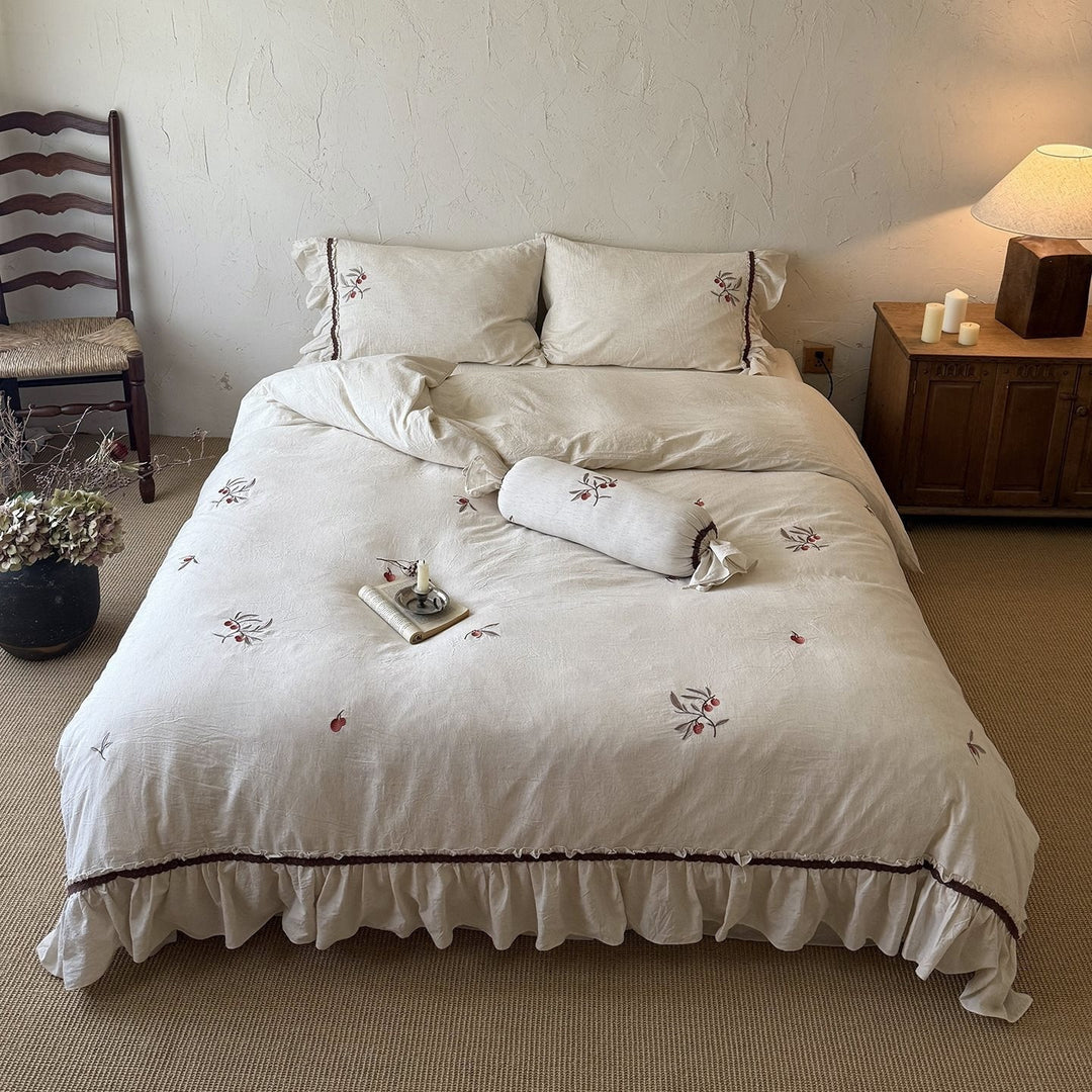 Wild Berry Linen Cotton Bedding Set