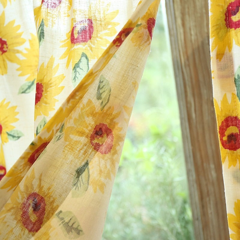Sunflowers Yellow Cabinet Curtain