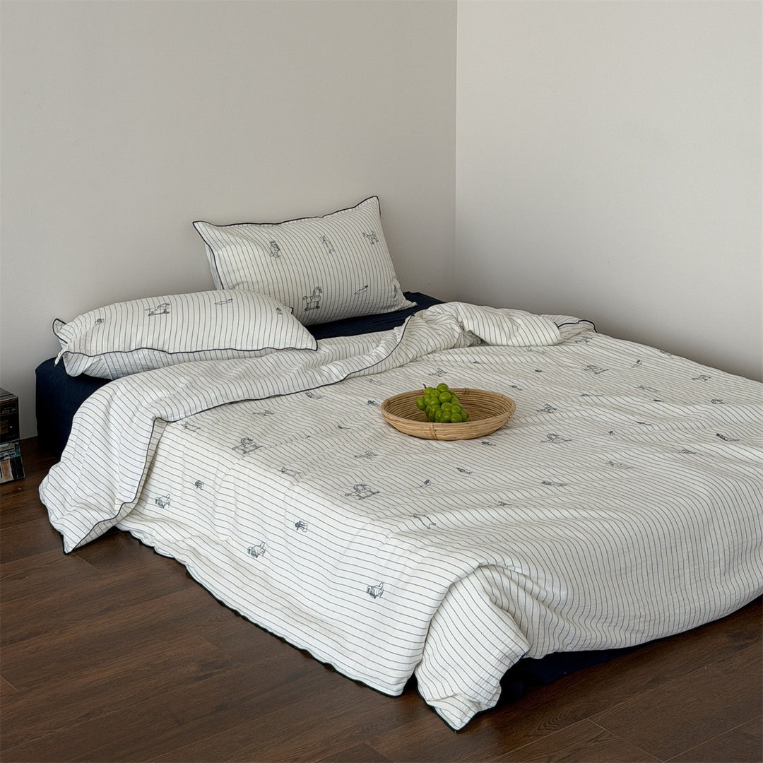 Line Wanderer Pinstripe Bedding Set