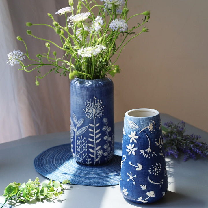 Blue Ceramic Vase Collection