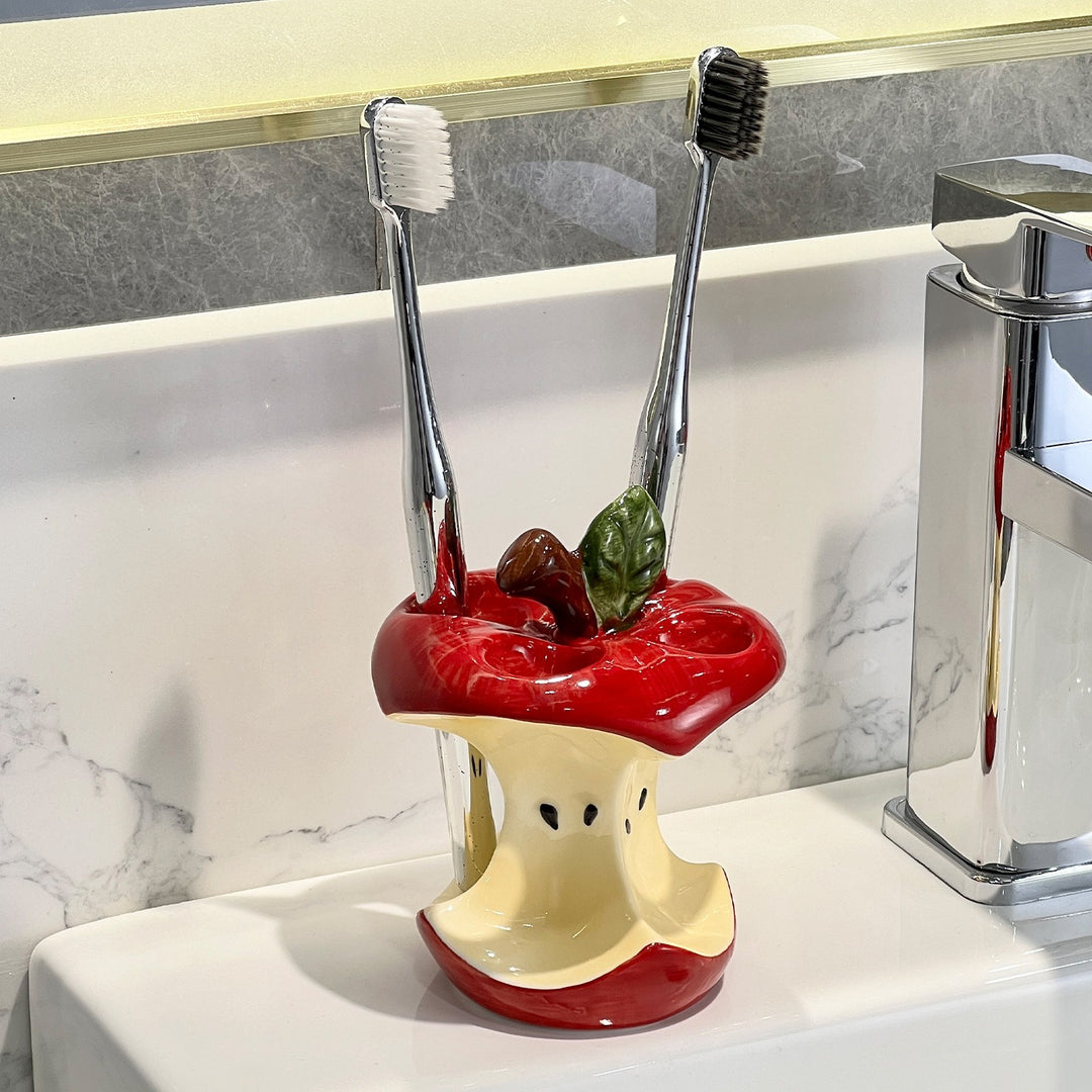Fun Apple Core Toothbrush Holder