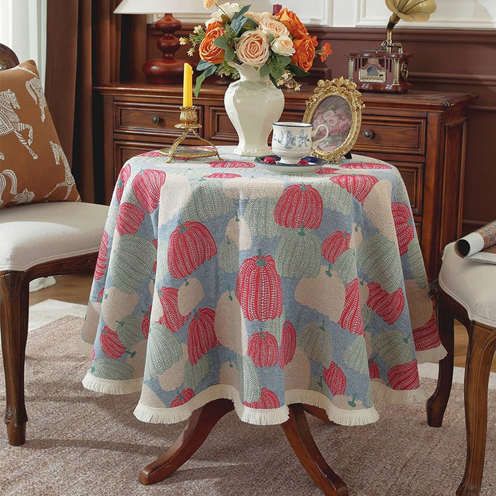 Pumpkin Art Round Tablecloth