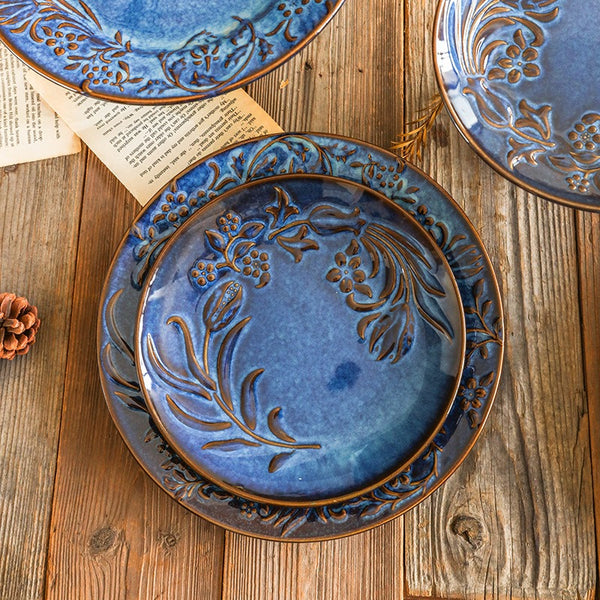Vintage Blue Flora Dinnerware