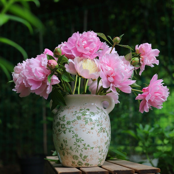 Green Garden Ceramic Vase