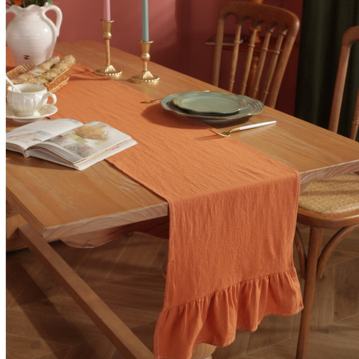 Pumpkin Ruffle Table Runner