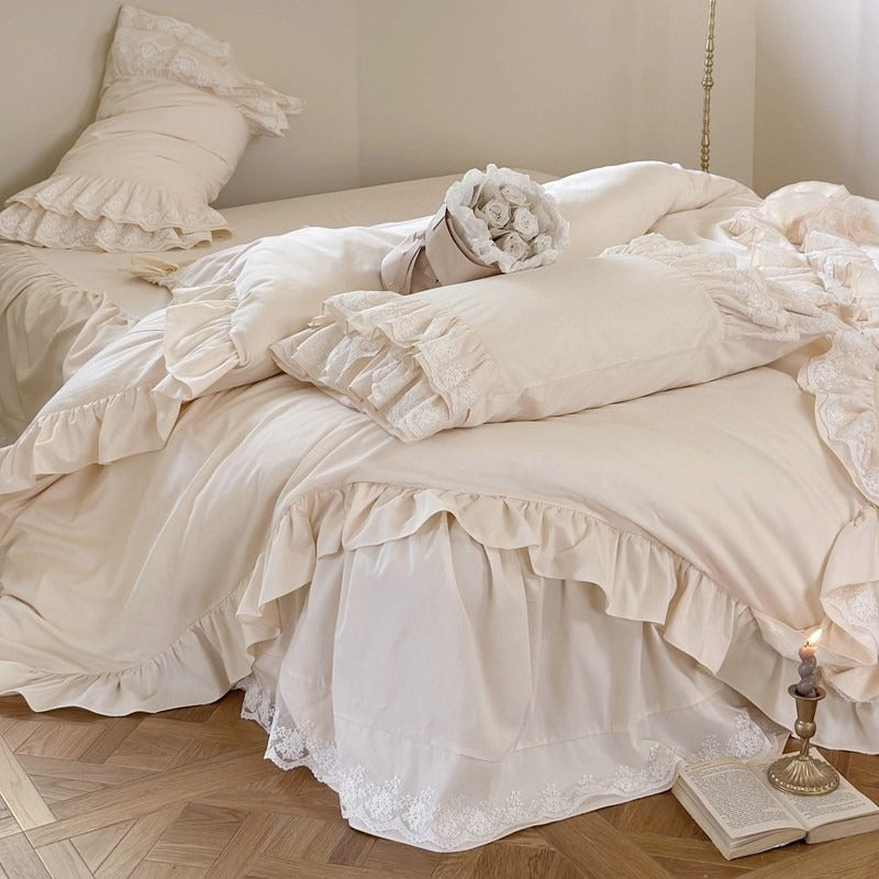 Jasmine Cream Ruffle Bedding Set
