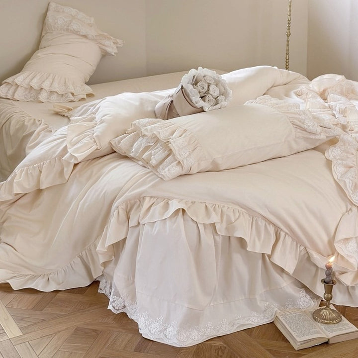 Jasmine Cream Ruffle Bedding Set