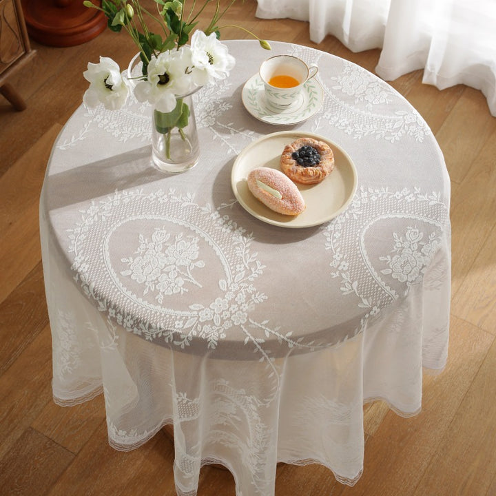 Cream Cake Lace Table Cloth