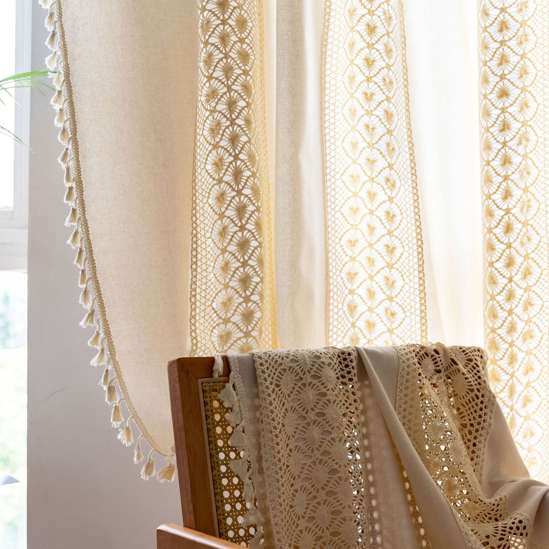 Sunlit Crochet Stripe Curtain