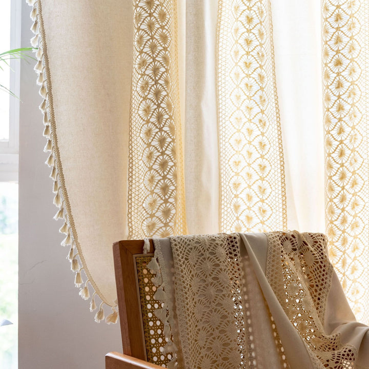 Sunlit Crochet Stripe Curtain