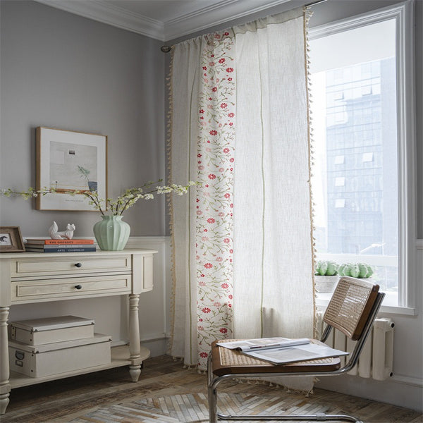 Wild Pink Floral Curtain